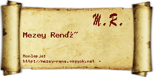 Mezey René névjegykártya